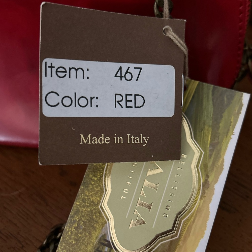 Pratesi Italia Firenze genuine Italian leather Red Crossbody Bag - Picture 8 of 9